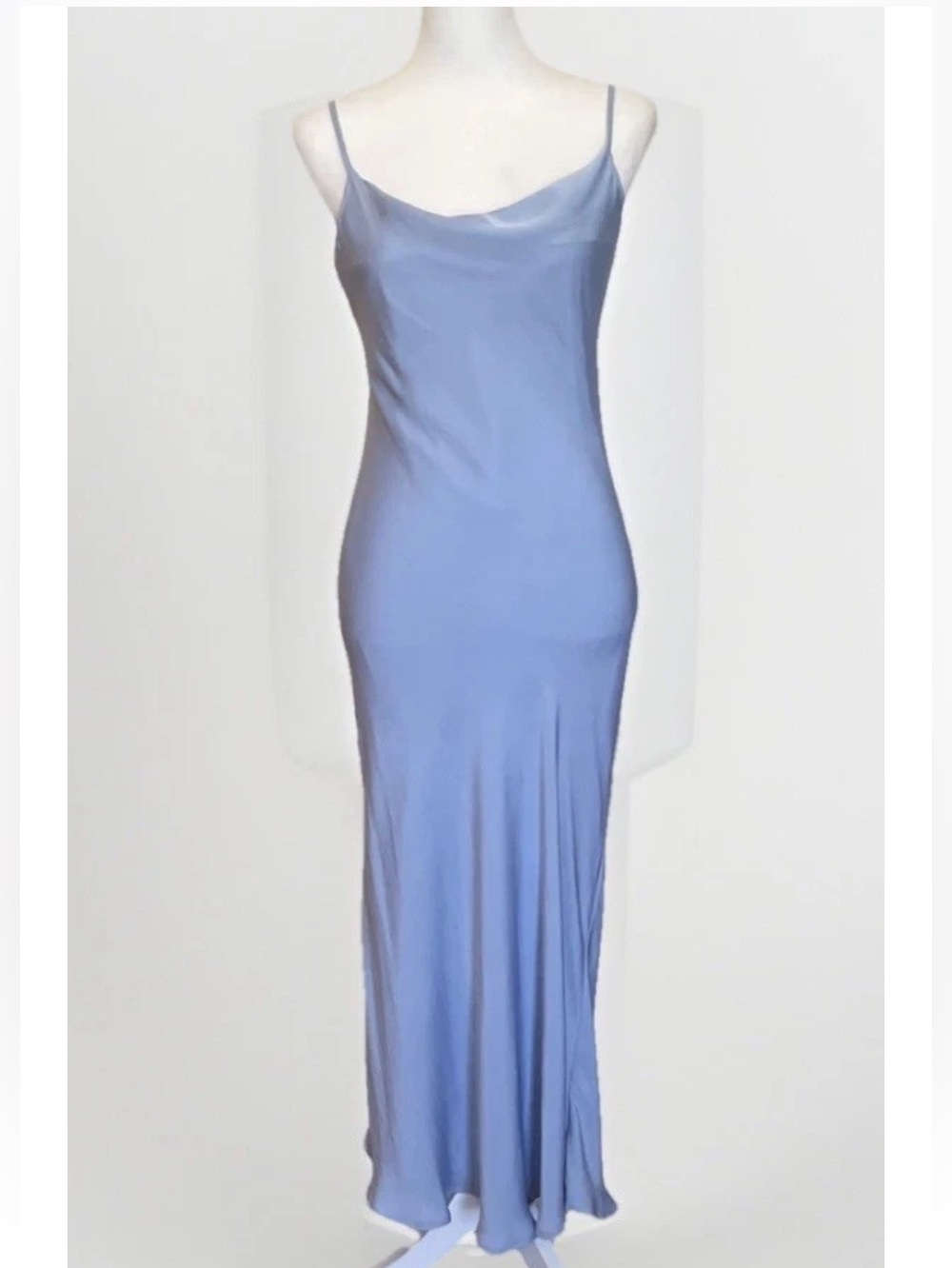 NWT Altar'd State Mika Midi Satin Blue Slip Dress Sz S Retail $82